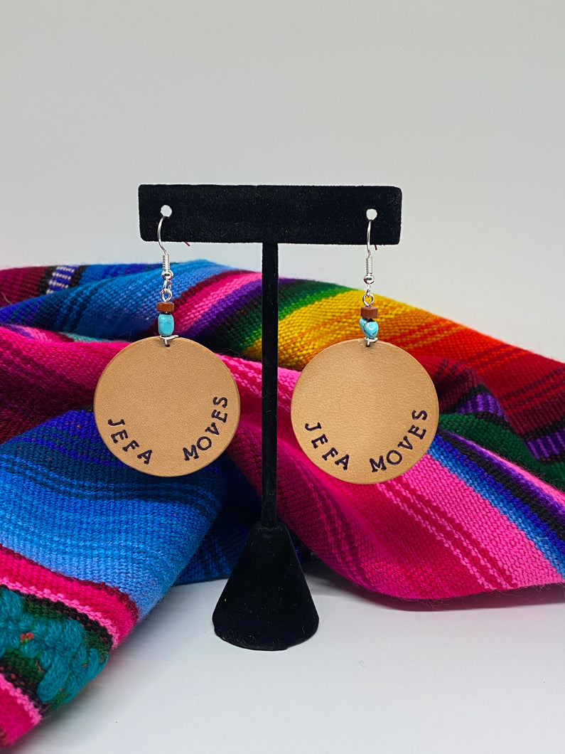 Jefa Moves leather earrings