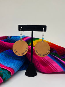 Decolonize leather earrings