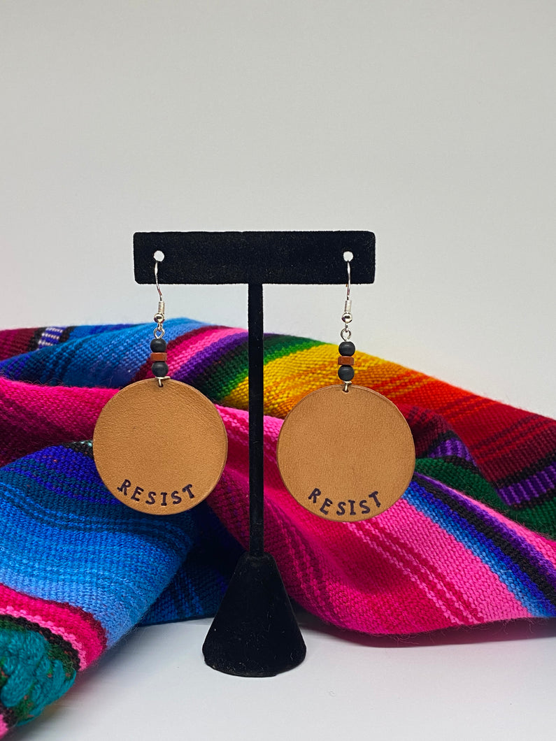 Resist leather earrings