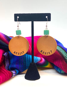 Resist leather earrings