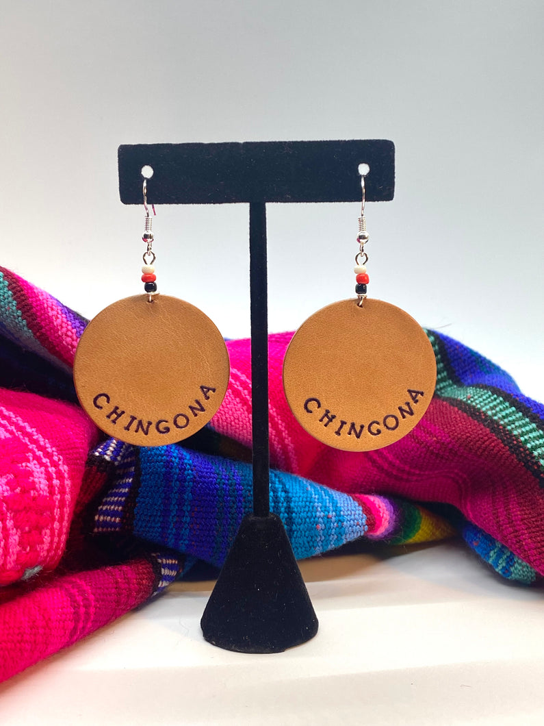 Chingona leather earrings