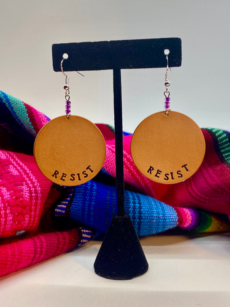 Resist leather earring