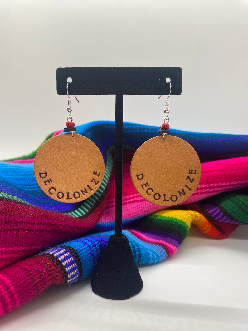 Decolonize leather earrings