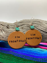 Load image into Gallery viewer, “Sin Fronteras” leather round earrings