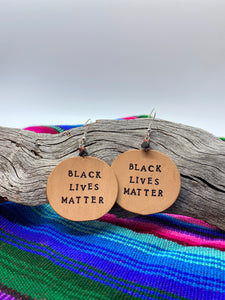 “Black Lives Matter” round leather earrings (proceeds donation)